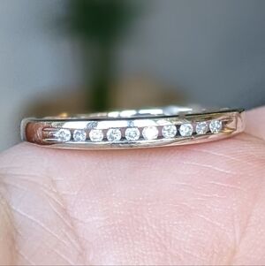 10K White Gold Diamond Channel Set Half Eternity Ring